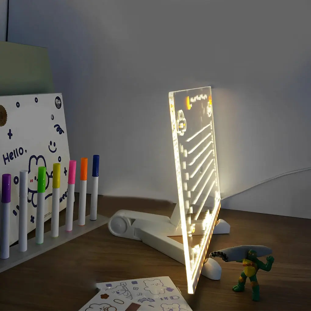 Colorful Writable LED Acrylic Message Board Table Lamp Luxe