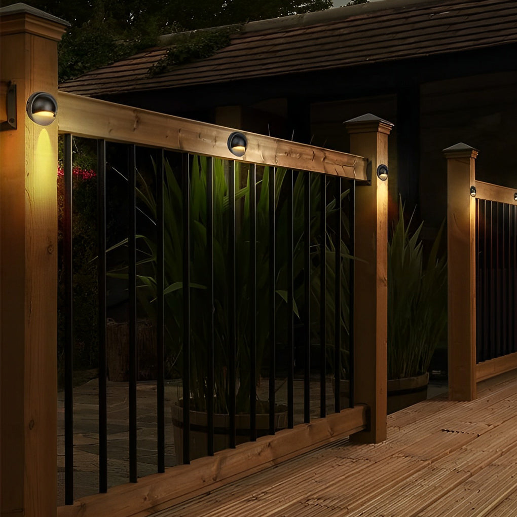 Half-Moon LED Step & Deck Light — Aluminum, Downward, 12–36V Low Voltage, IP67 Weatherproof, 3.7" Diameter