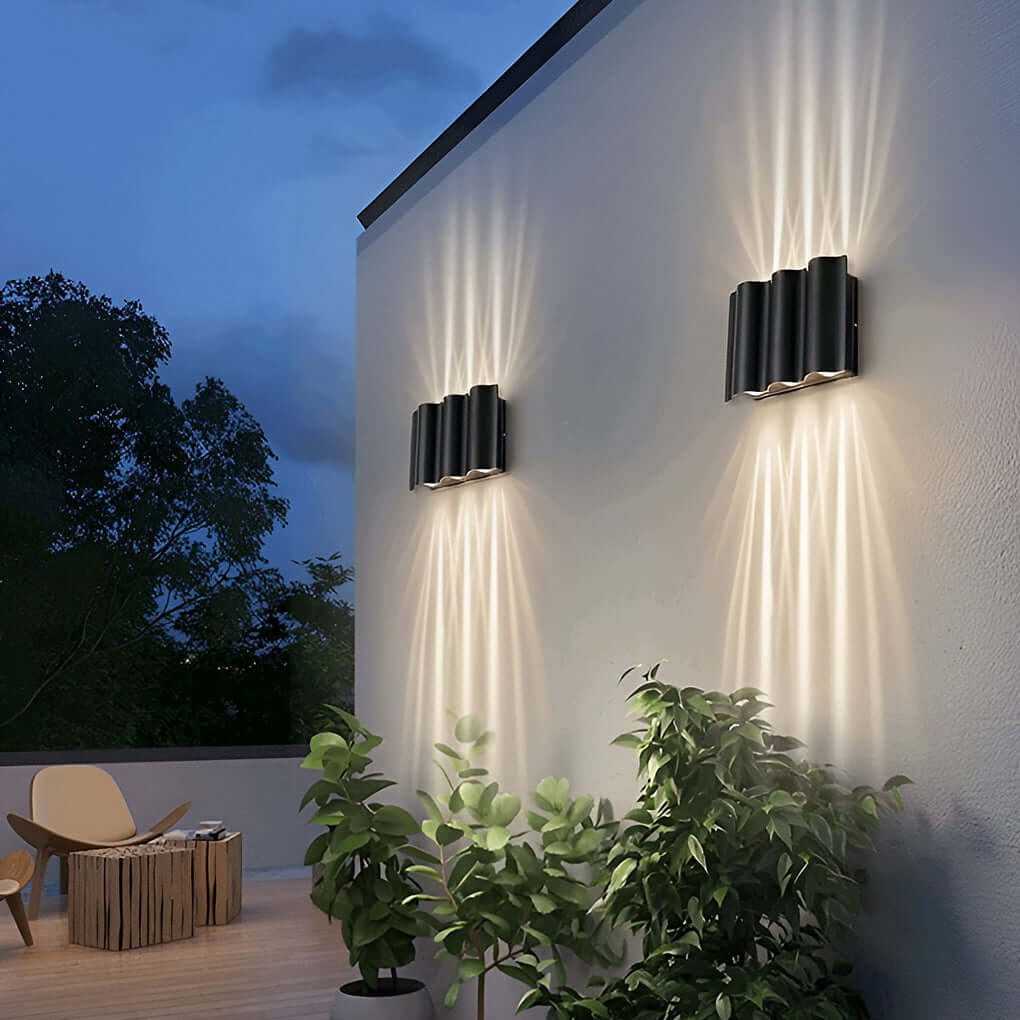 cool led wave wall sconces for outdoor use up and down wall mounted lights