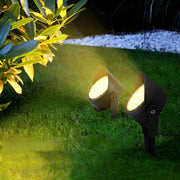 Modern Adjustable Waterproof Black LED Outdoor Spotlights with Anti-Slip Design