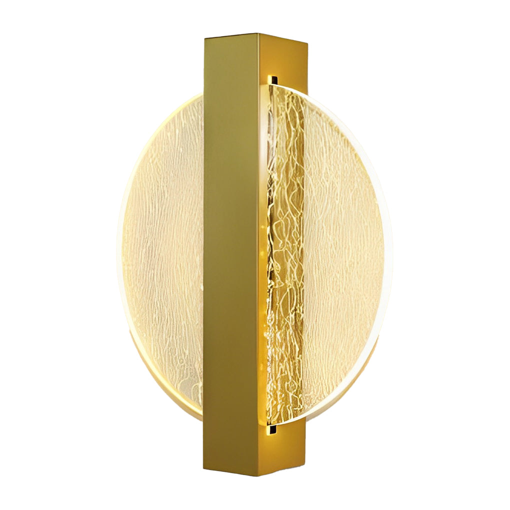 Round, Square, and Semicircle LED Wall Sconce — Acrylic, Hardwired, Black or Gold, Modern Retro