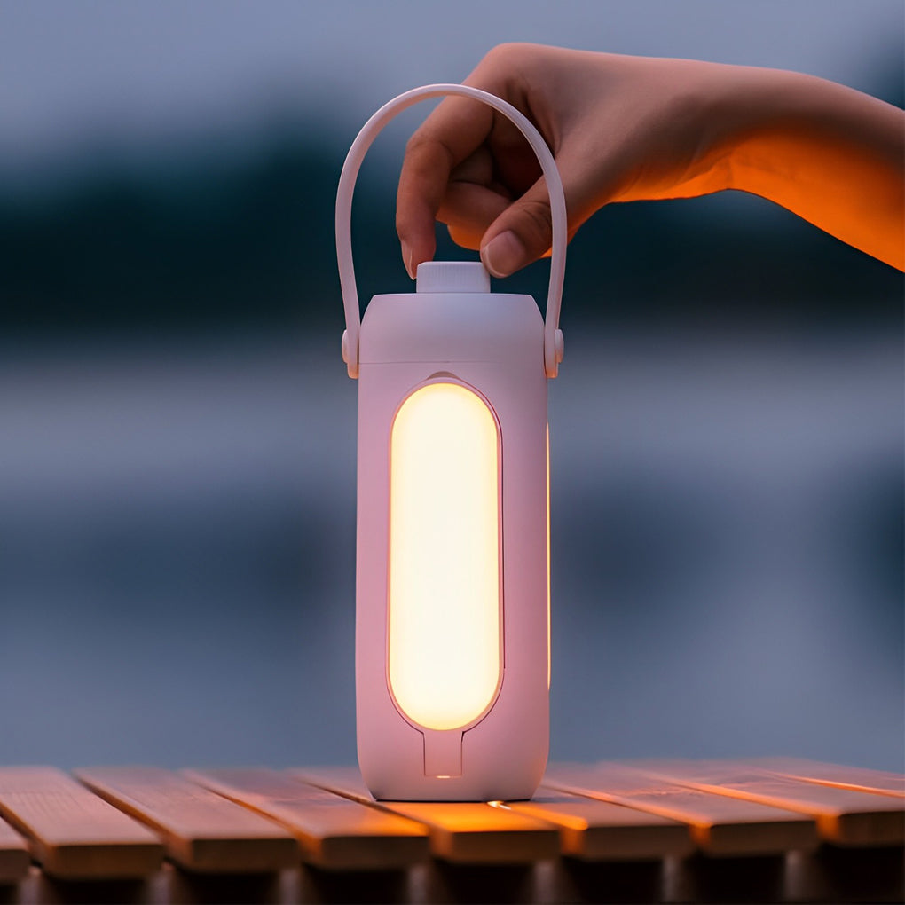 Dimmable LED Camping Lantern — ABS, USB Rechargeable, 3-in-1 with SOS Emergency Light, 3" × 7"