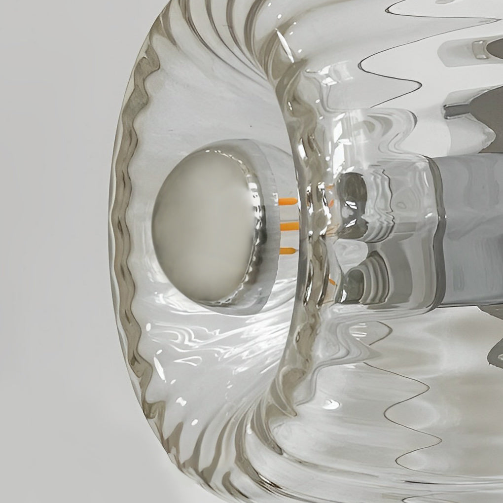 Jellyfish Round Glass Wall Sconce — Chrome or Gold Iron, 6.3" Diameter, 3000K Hardwired