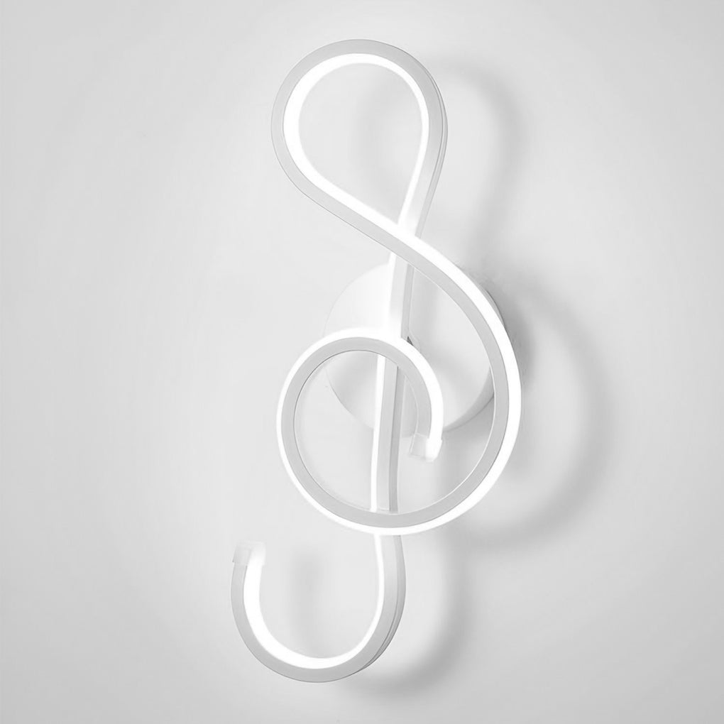Musical Note LED Wall Sconce — Aluminum, Electroplated, Warm White / Daylight, 6.7" × 14.2"