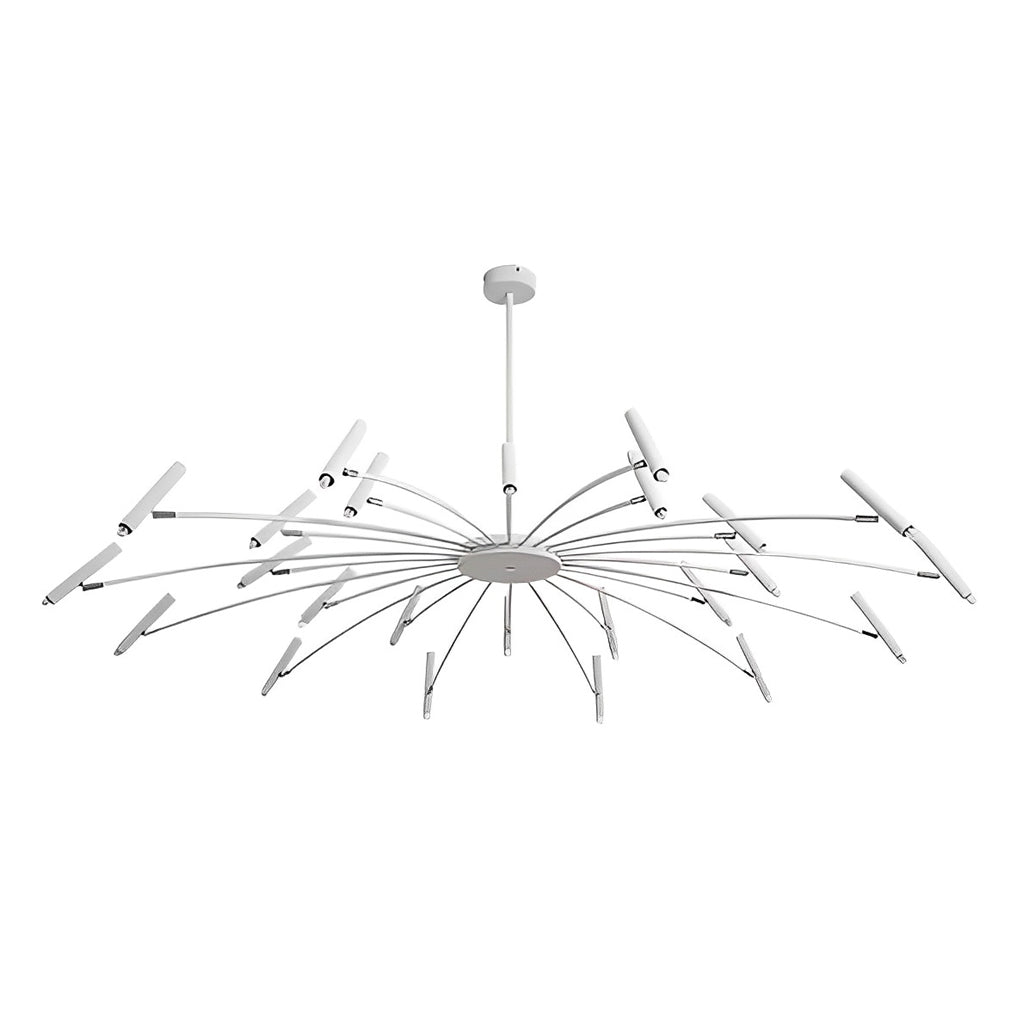 Minimalist Adjustable Metal Chandelier — G9 LED, Three-Step Dimming, 3000K/4500K/6000K, 180° Rotatable Head, Black or White