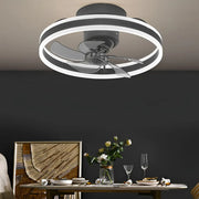 Modern Ceiling Fan Light with Round Design, Stepless Dimming, and 360° Rotation Luxe
