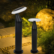 Mushroom Outdoor Bollard Path Light — Black Aluminum & Acrylic, 12W LED, 45° Beam, IP65, 85–265V, 16"–39" Heights