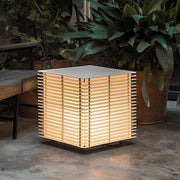 Modern Black Outdoor Bollard Light — Aluminum & Acrylic, Square Grid, LED 3000K, IP65 Weatherproof