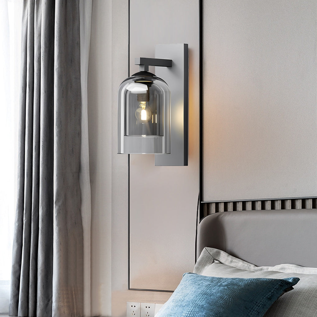 Nordic Minimalist Wall Sconce with Double-Layer Glass Lampshade