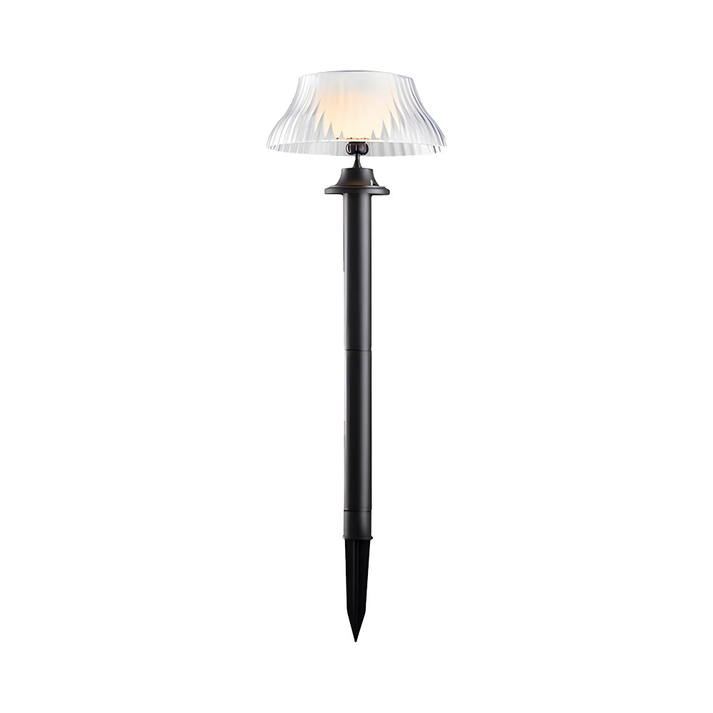 Vintage Industrial Solar Lawn Stake Path Light — Black Iron, LED, 3000K, IP65 Weatherproof, Dusk-to-Dawn