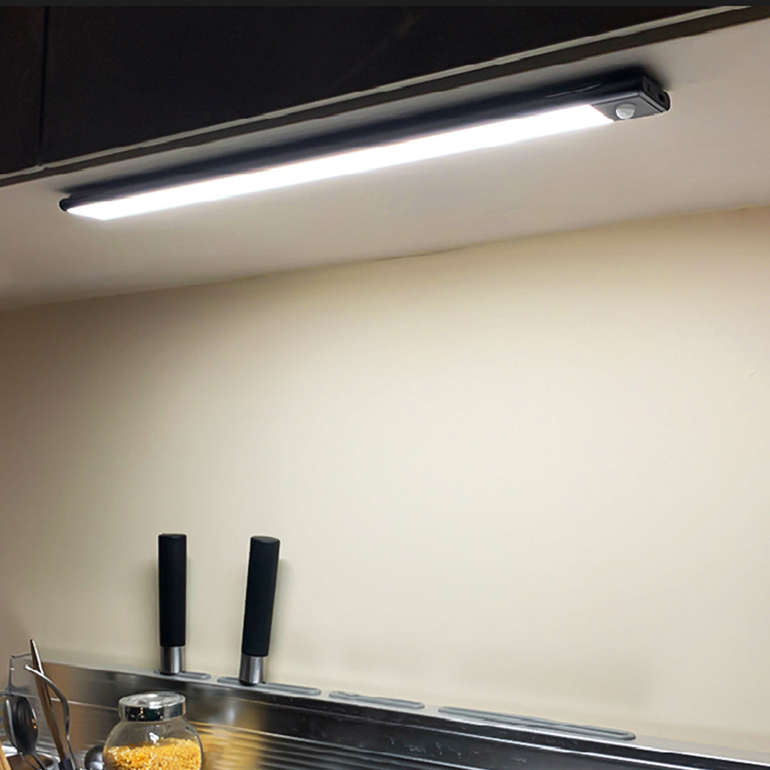 Magnetic Under-Cabinet Sensor Light — Aluminum, LED, Three-Color Dimming (3000K/4000K/6000K), Stepless Dimming, USB Rechargeable