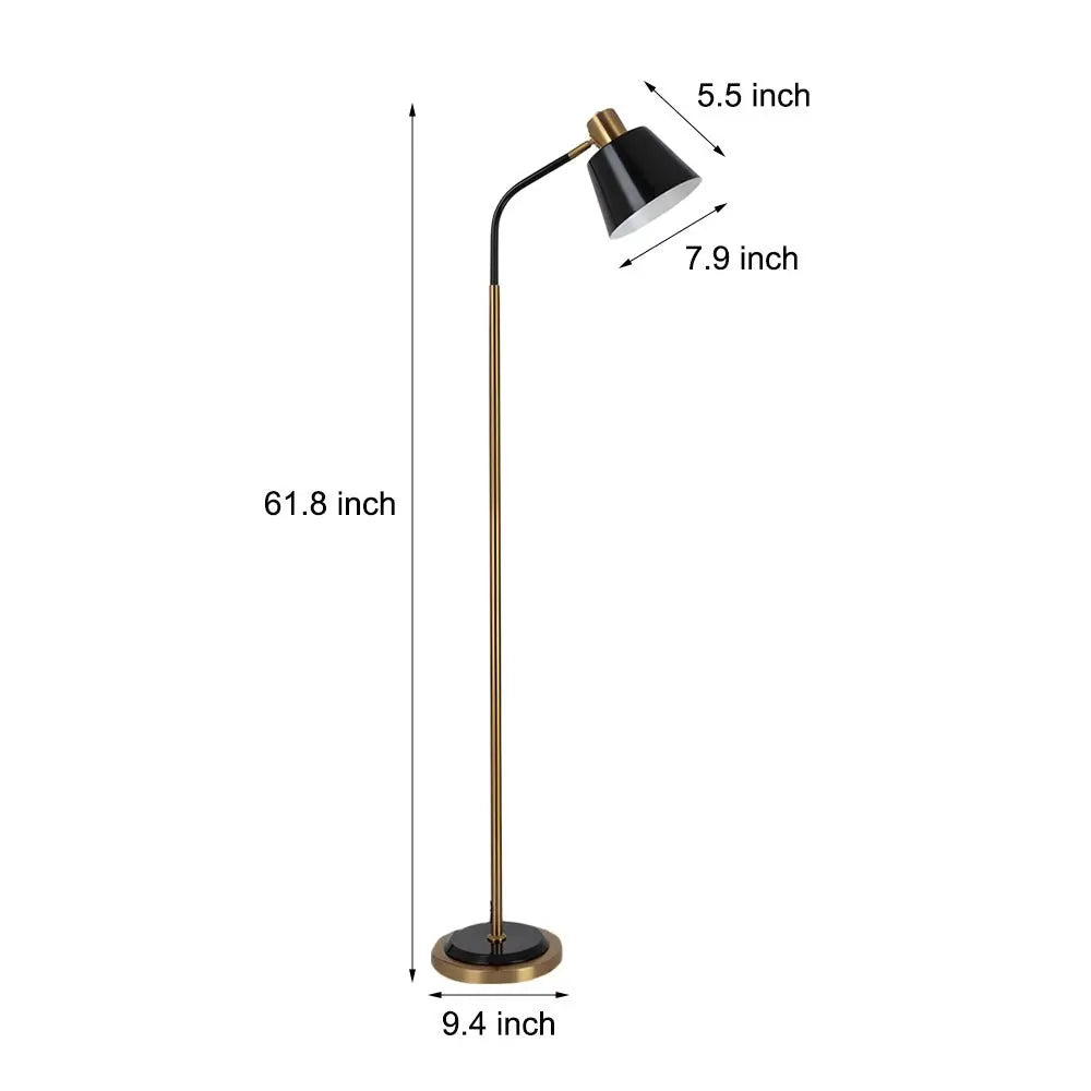 62-Inch Metal Floor Lamp with a Rotatable Single Bulb for Reading Luxe