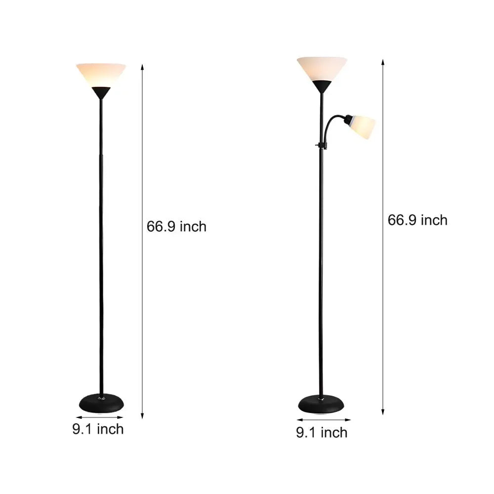 67-Inch Modern Torchiere Floor Lamp with Adjustable Sidelight Uplight Luxe