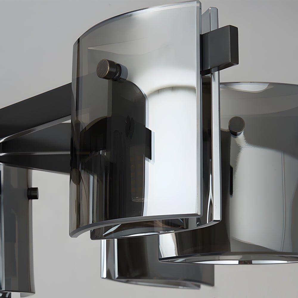 Postmodern Electroplated Glass Chandelier — Copper, 6- or 8-Light, 3-Step Dimming, G9, Black or Copper Finish