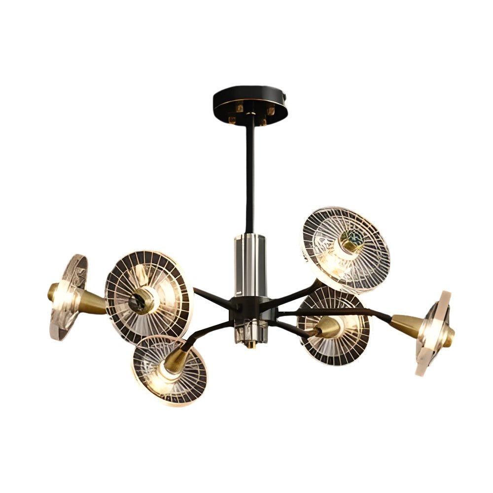 Postmodern Crystal Flower Chandelier — Copper or Black, 6 or 8-Light, G9, 3-Step Dimming