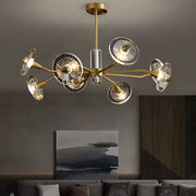 Postmodern Crystal Flower Chandelier — Copper or Black, 6 or 8-Light, G9, 3-Step Dimming