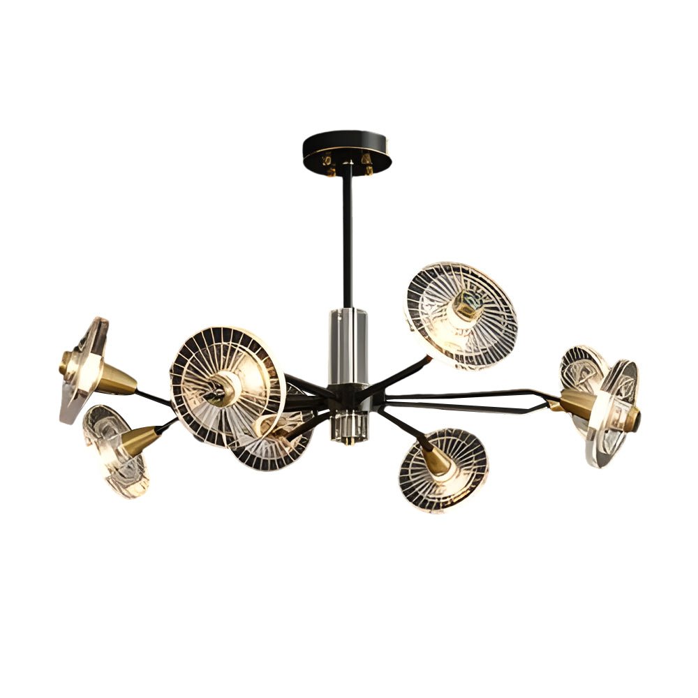 Postmodern Crystal Flower Chandelier — Copper or Black, 6 or 8-Light, G9, 3-Step Dimming