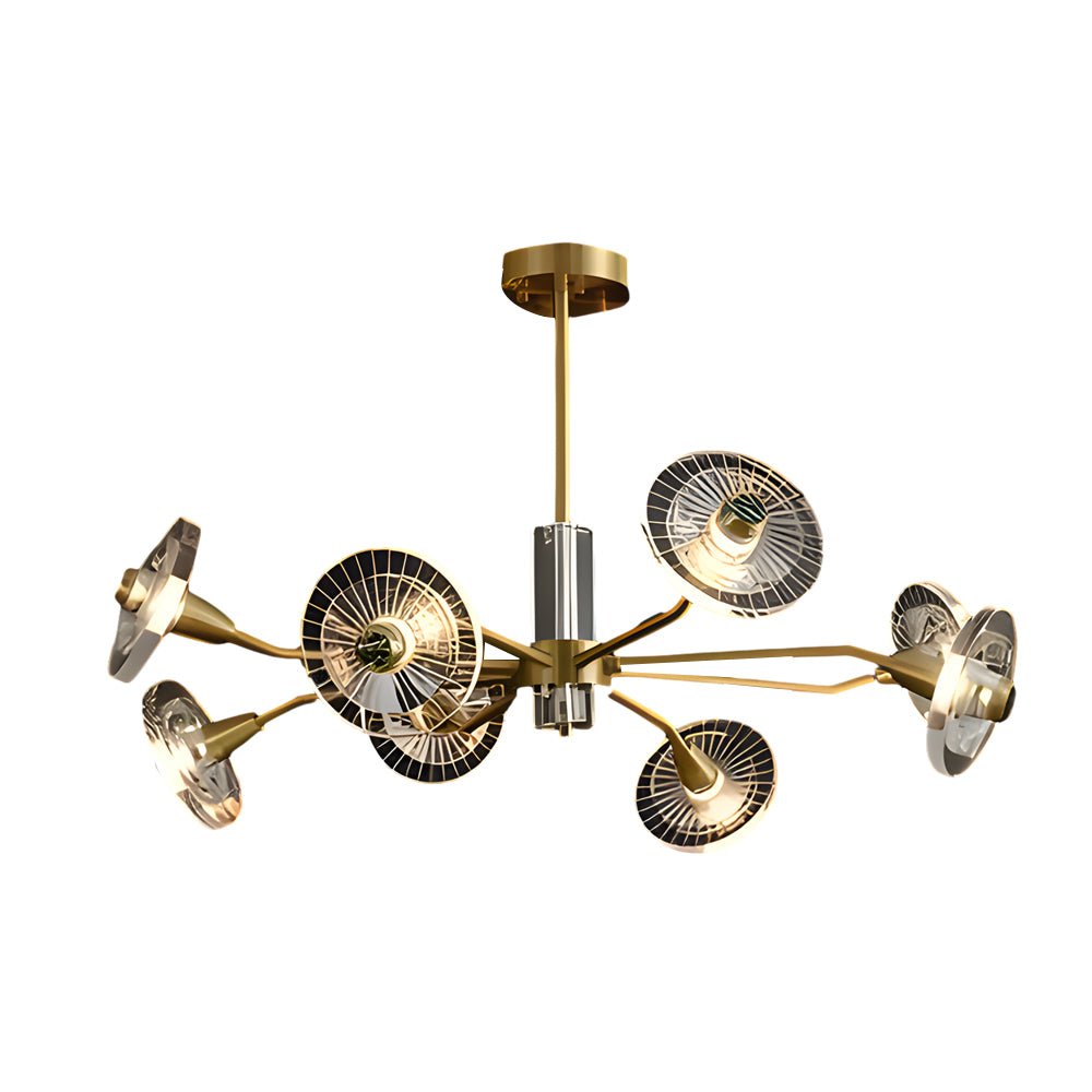 Postmodern Crystal Flower Chandelier — Copper or Black, 6 or 8-Light, G9, 3-Step Dimming