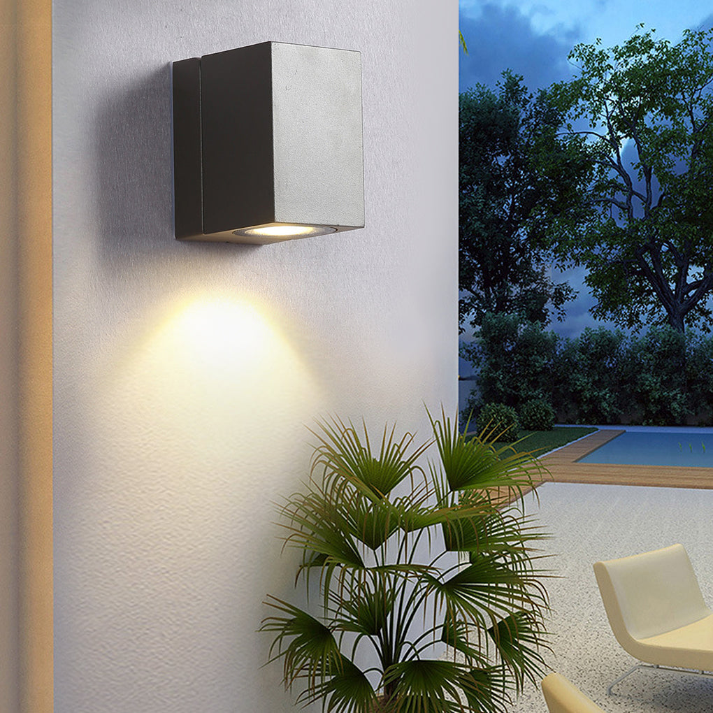Square Adjustable Outdoor Wall Sconce — Black Aluminum, 5W COB LED, Motion Sensor, IP65, 3000K / 6000K