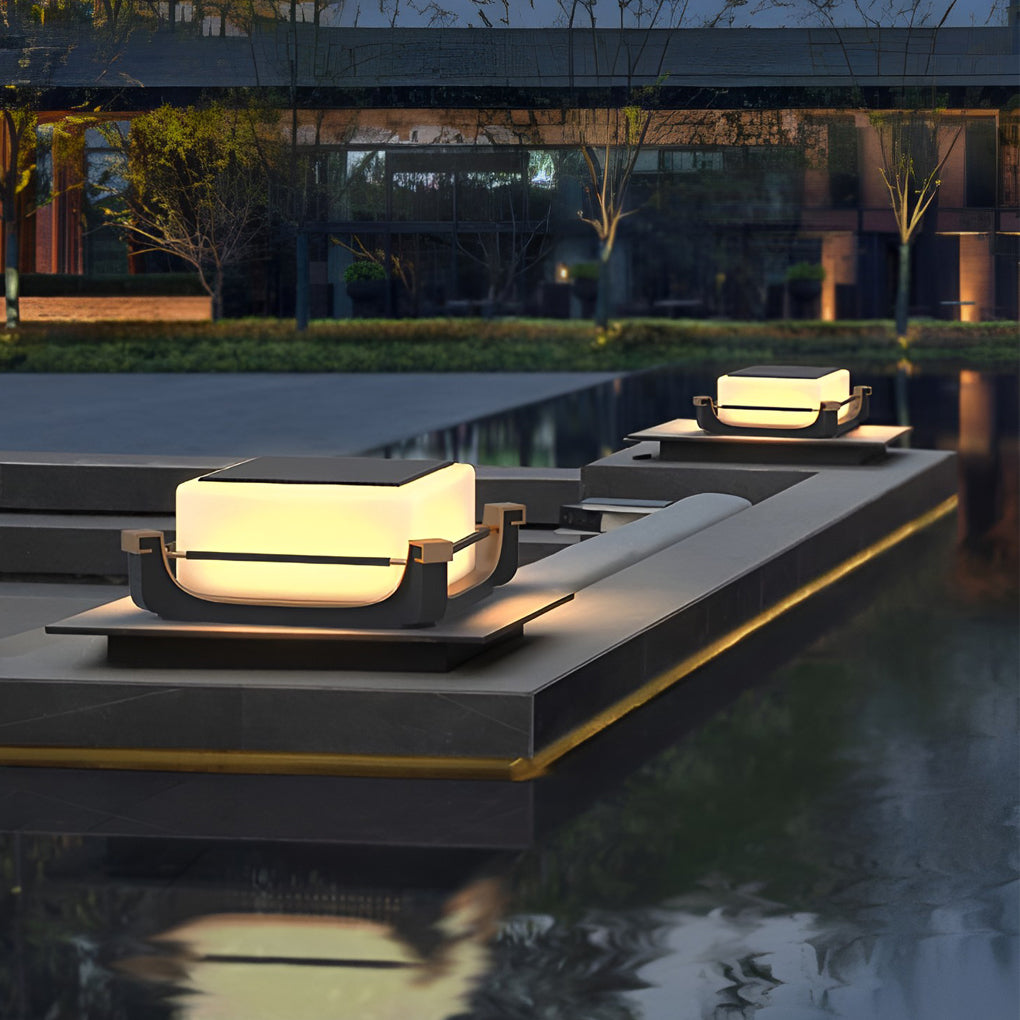 Solar LED Outdoor Deck Post Light — Stainless Steel, IP65 Weatherproof, 3000K Warm White
