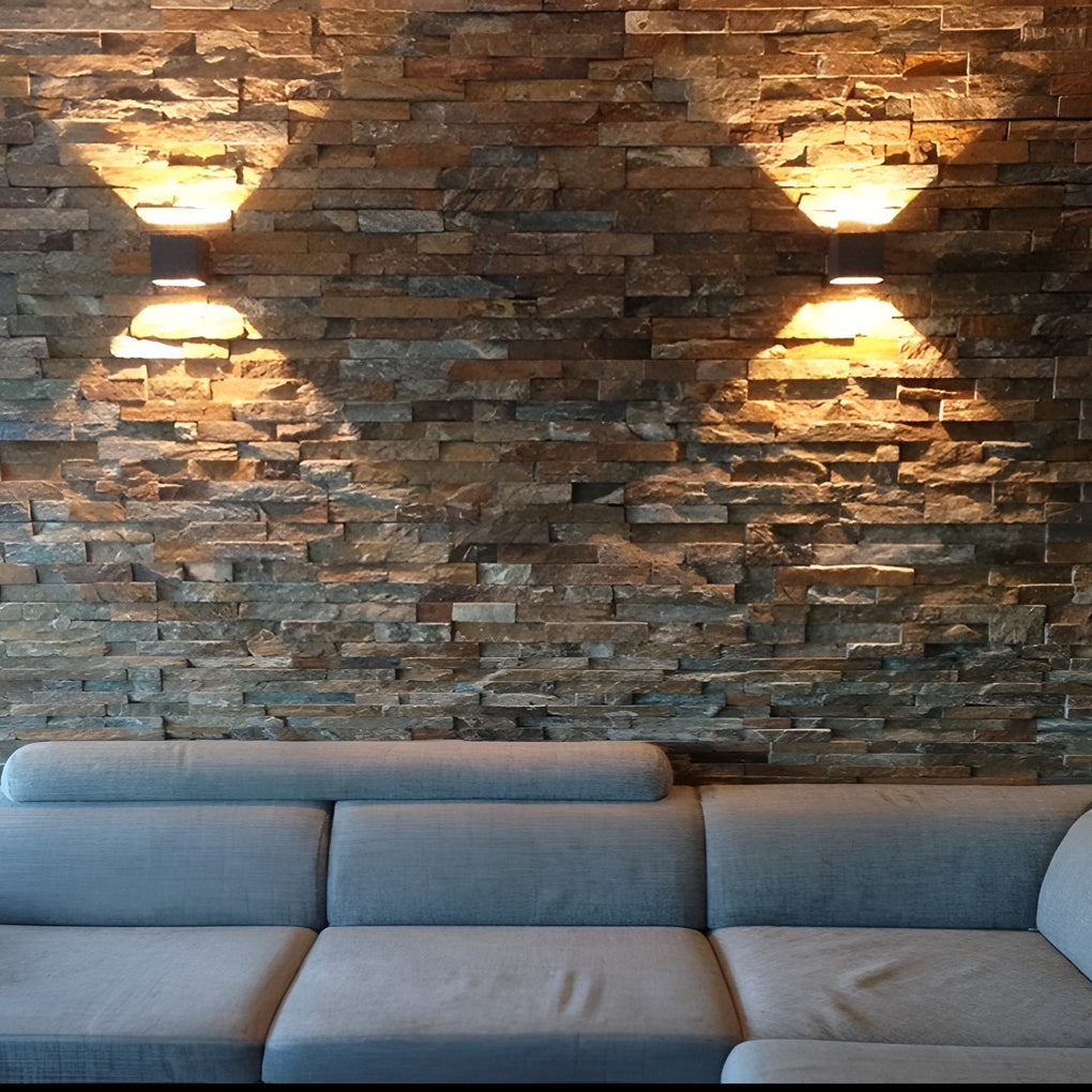 Square Up/Down Wall Sconce — Terrazzo, Modern Industrial, G4, 3000K Warm White