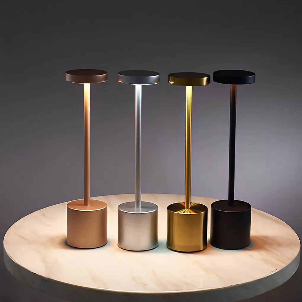Modern Rechargeable Portable LED Rod Table Lamp - Cordless Design Luxe