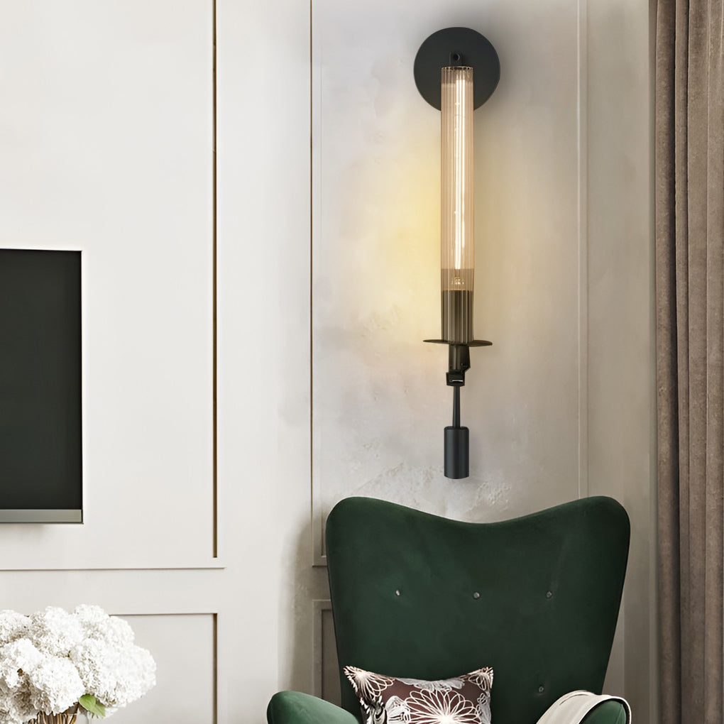 Postmodern Crystal Plug-in Wall Sconce — E14, Black or Bronze, 1-Light or 2-Light