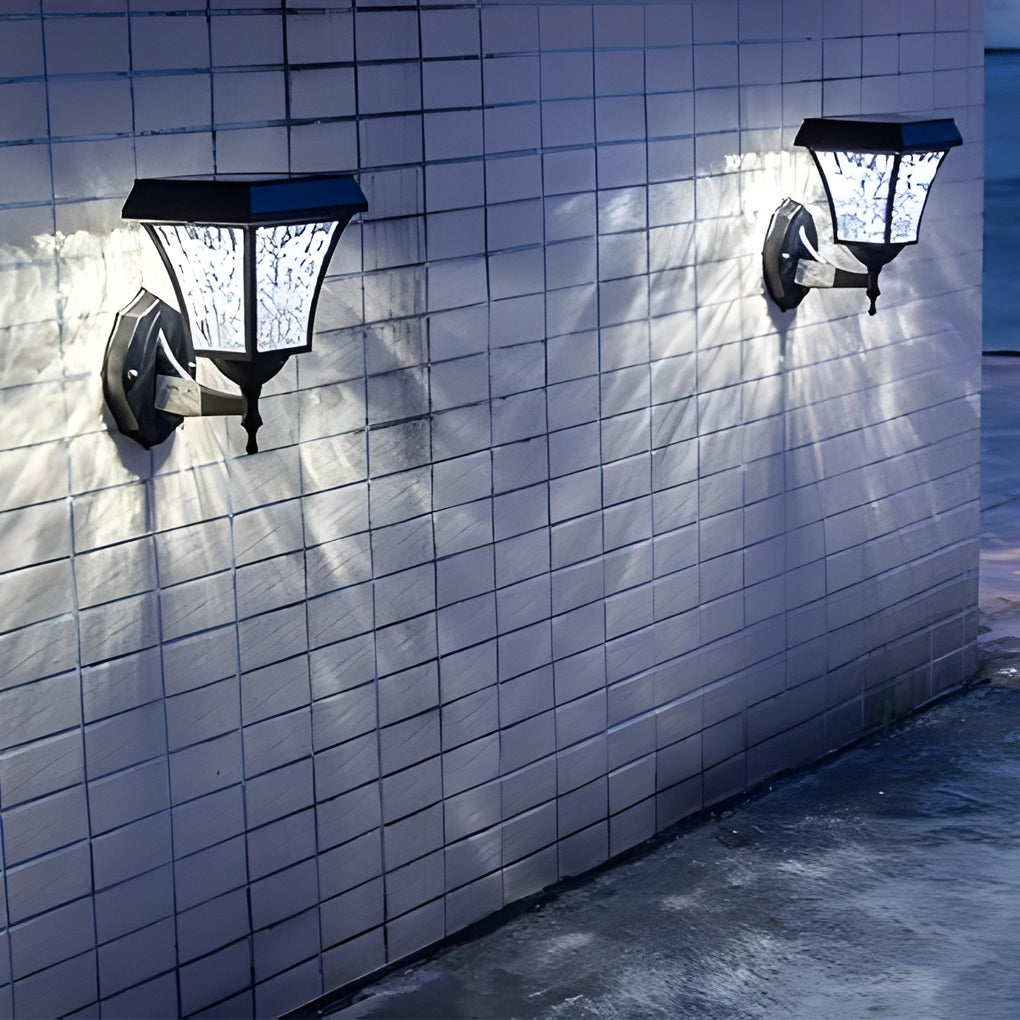 Modern Outdoor Solar Wall Sconce — Die-Cast Aluminum, LED, Touch Control, 360° Waterproof, 9"W