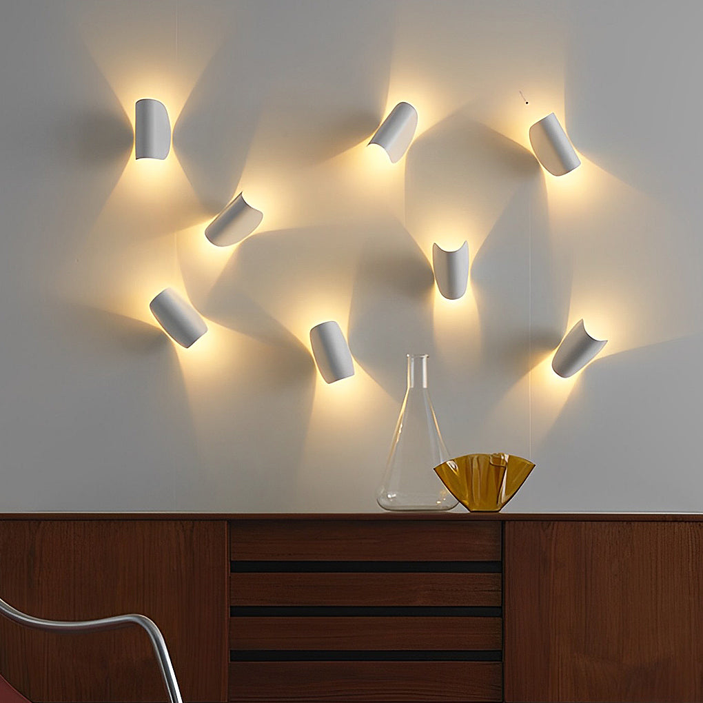 Adjustable Metal LED Wall Sconce — Modern, 4"W × 6"H, White / Black / Red / Blue