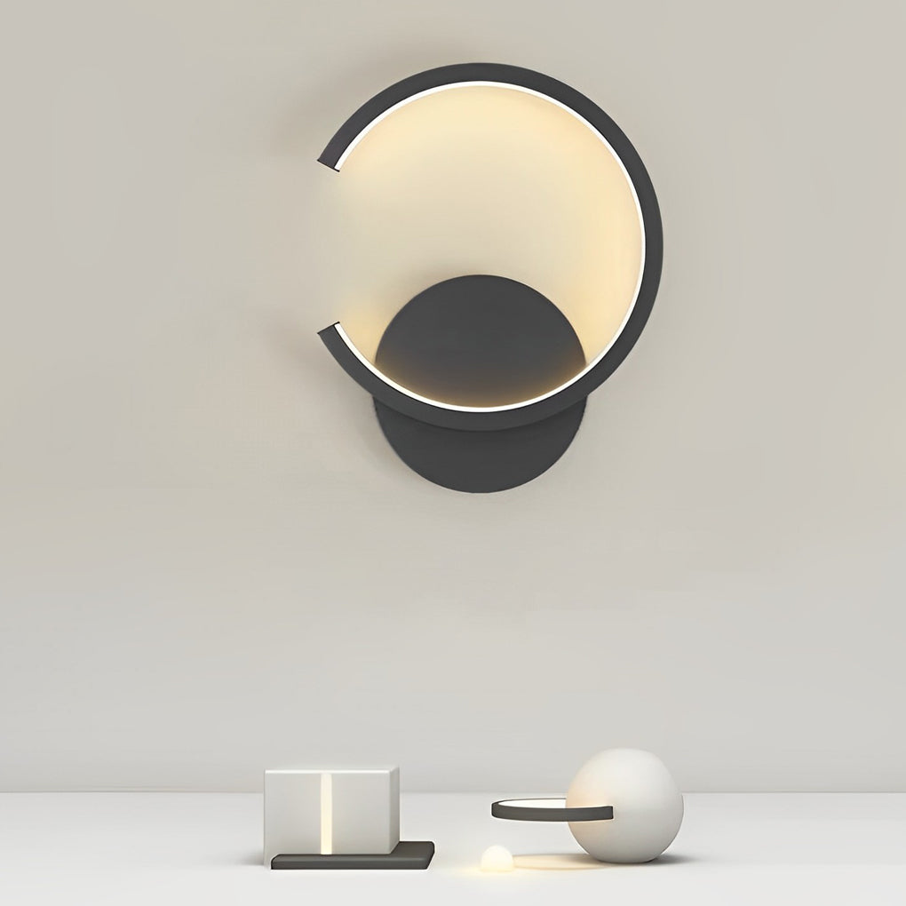 Round Minimalist Wall Sconce — Iron and Acrylic, LED 10W, Stepless Dimming, 3000K–6000K