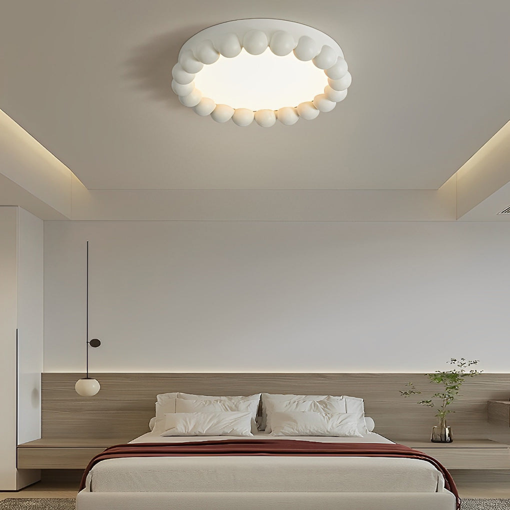 Handmade Round Nordic Ceiling Lights with Three-Step Dimming LED