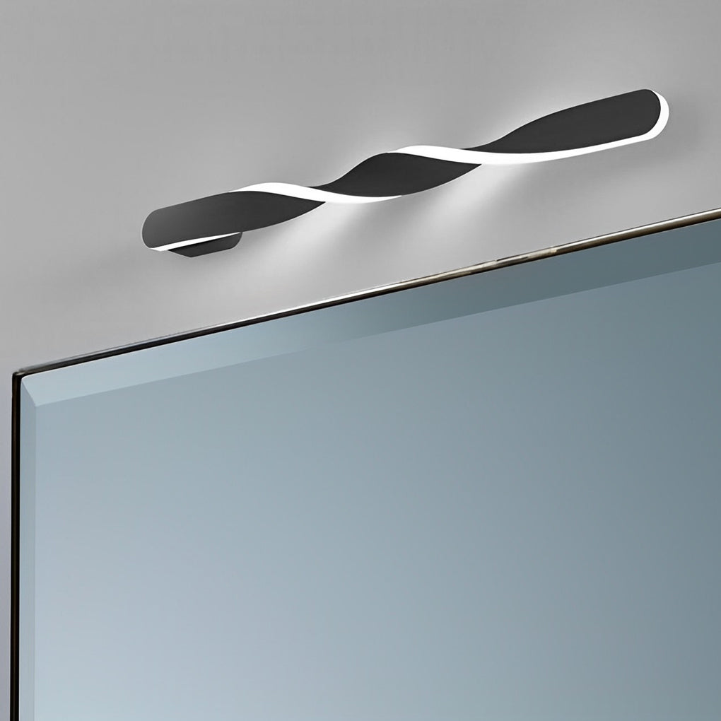 Minimalist Spiral Linear Wall Sconce — Aluminum with Silicone LED Strip, 29W, 28"