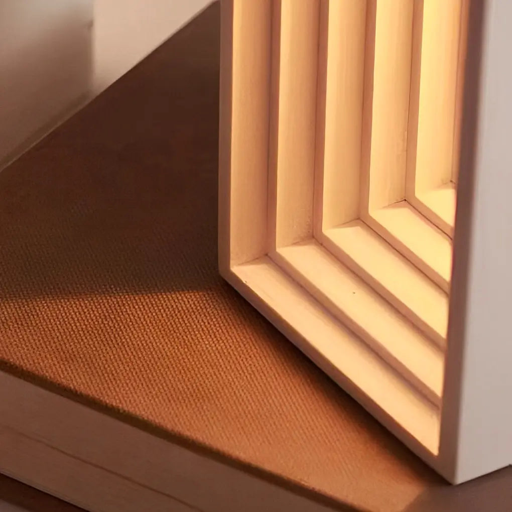 Rectangle Table Lamp with LED and USB in Nordic Concrete Design Luxe