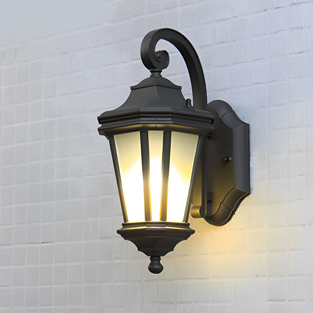 Minimalist Frosted Glass Outdoor Wall Sconce — Aluminum, E27, Waterproof, Two Sizes