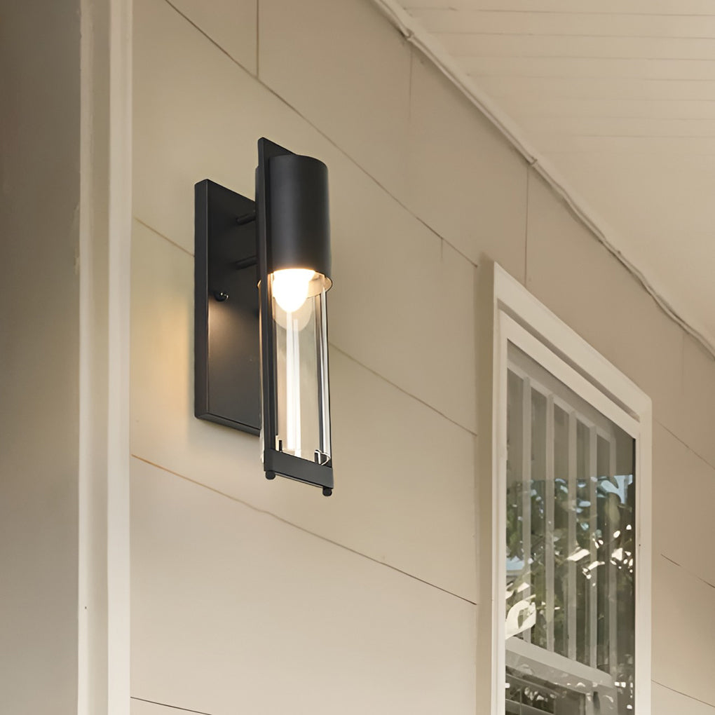 Industrial Outdoor Wall Sconce — Antique Iron, Glass Shade, E27, IP-Rated Weatherproof