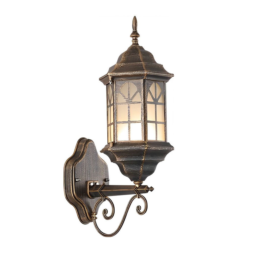 Retro Solar & Hardwired Outdoor Wall Sconce — Die-Cast Aluminum and Glass, Dimmable LED, Remote Control, IP65 Weatherproof