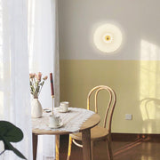 Round Striped Glass Wall Sconce — Iron and Glass, Postmodern, LED, 9.4" Diameter, 3000K Warm White