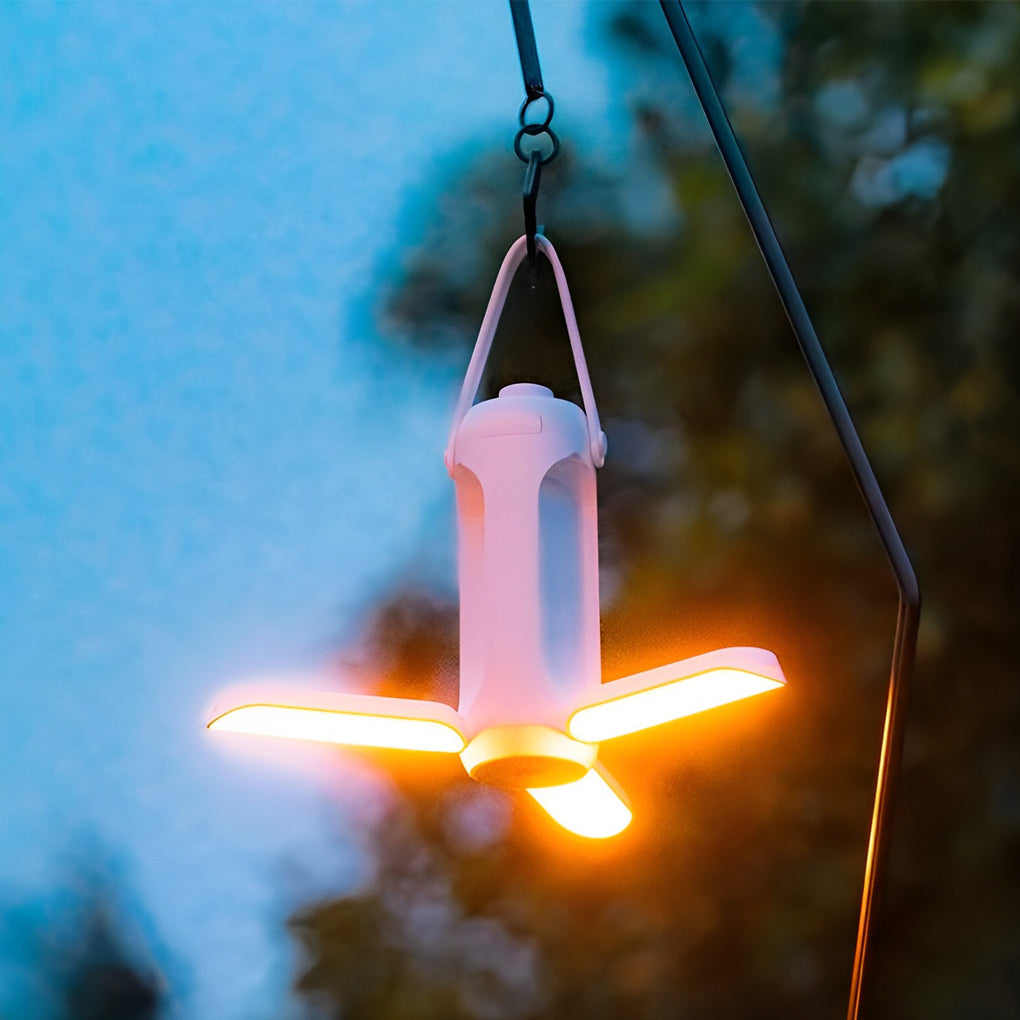 Dimmable LED Camping Lantern — ABS, USB Rechargeable, 3-in-1 with SOS Emergency Light, 3" × 7"