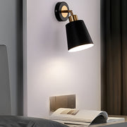 Adjustable Black and Gold Wall Sconce — Iron, LED 12W, 3-Step Dimming (3000K/4500K/6000K), E27, 180° Tilt / 350° Swivel