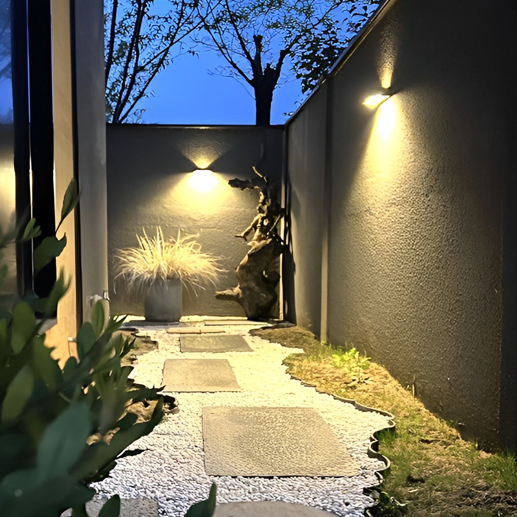 Modern Solar Up/Down Outdoor Wall Sconce — Aluminum & Glass, LED, Motion Sensor, IP44, 3 Modes