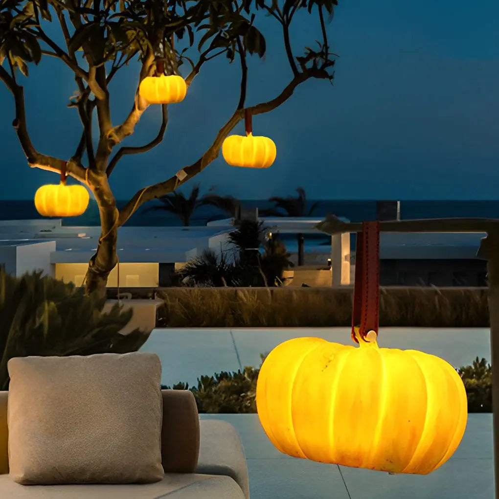 Waterproof Portable Resin Pumpkin LED Lights - USB Rechargeable for Outdoor Use Luxe