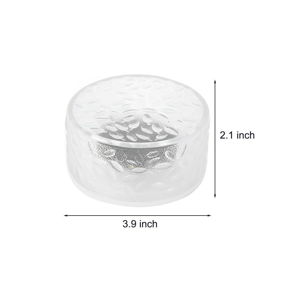 Round Ice Brick Solar Step Lights, Set of 4 — Acrylic, LED, IP65 Weatherproof, Warm White / Daylight