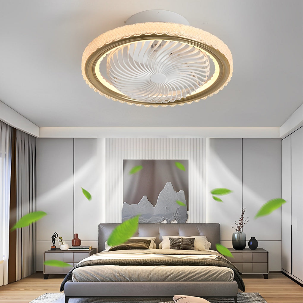 Adjustable Bladeless Ceiling Fans with Round Mute Timing and 3-Step Dimming
