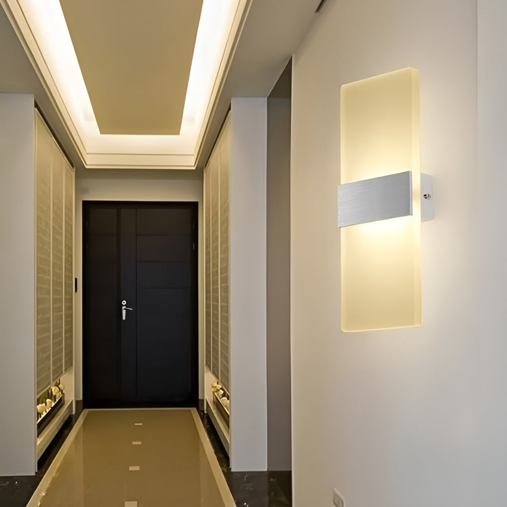 Modern Rectangular Wall Sconce — Acrylic & Aluminum, 6W LED, 3000K / 6000K, Gold / Silver / Black