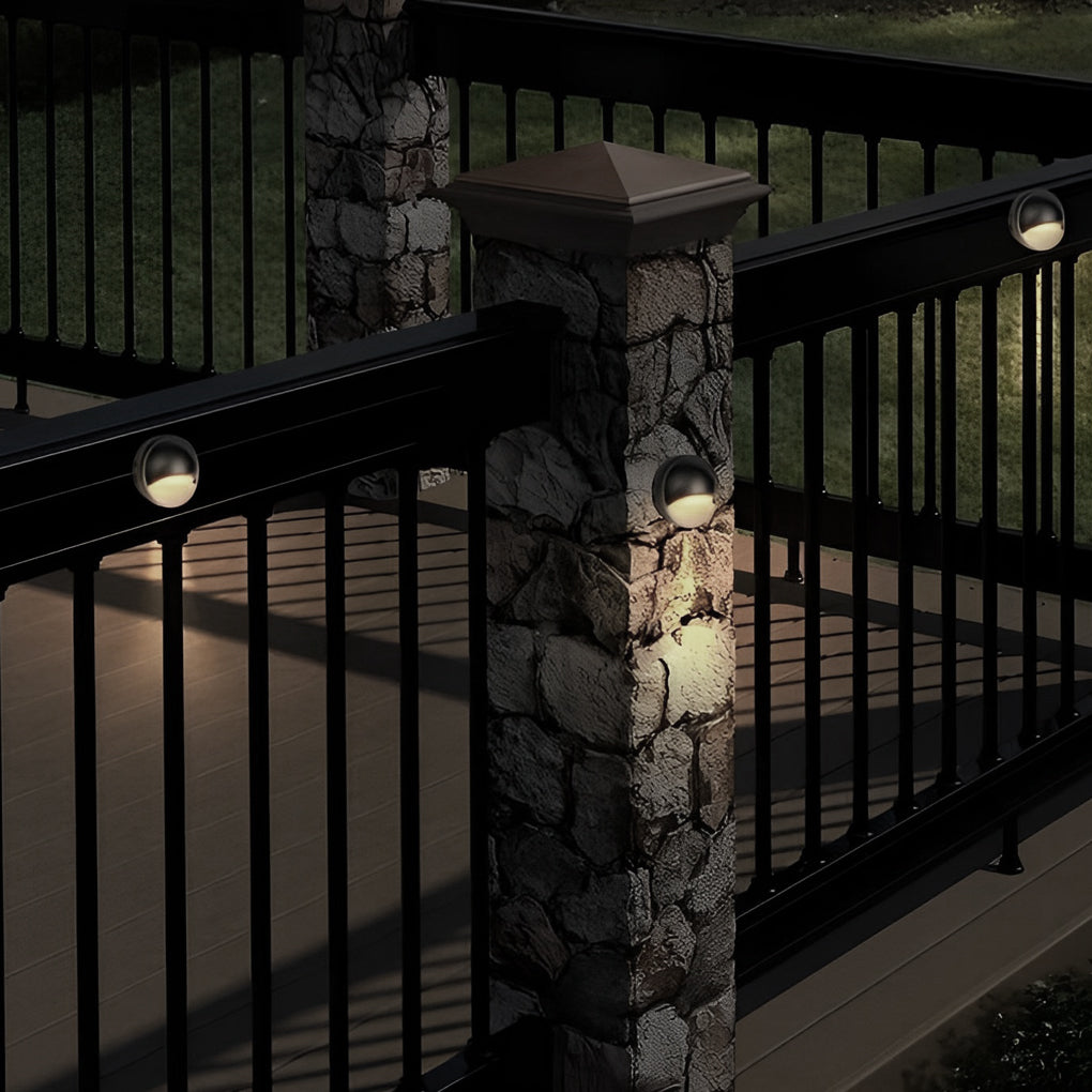 Half-Moon LED Step & Deck Light — Aluminum, Downward, 12–36V Low Voltage, IP67 Weatherproof, 3.7" Diameter