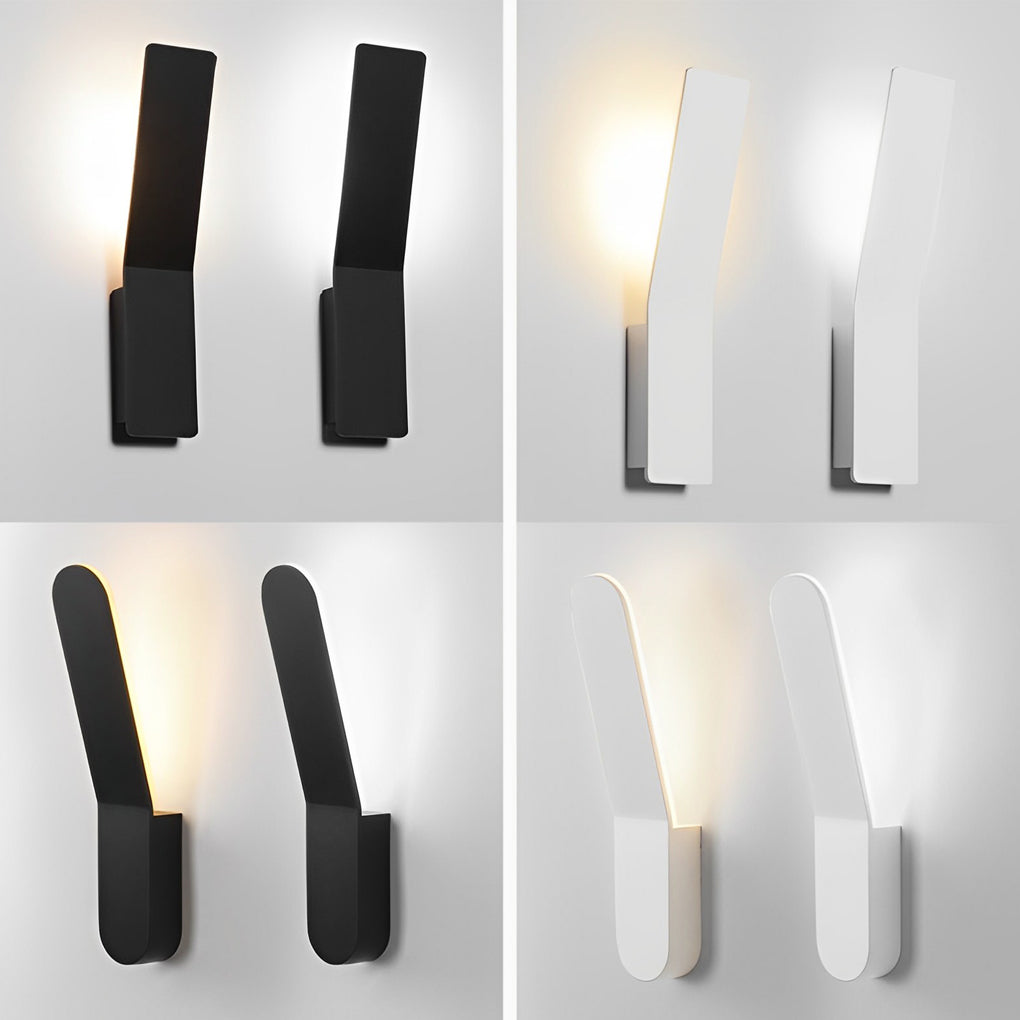 Minimalist LED Uplight Wall Sconce — Aluminum & Acrylic, 5W 3000K, Black or White