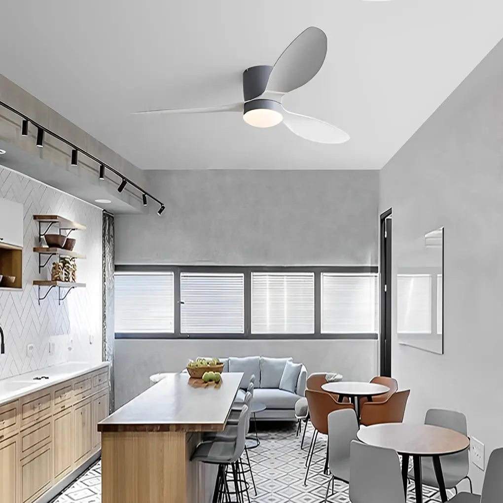 52-Inch Modern Ceiling Fan Lamp with 3 Blades, Mute Operation, LED Lighting, and Remote Control - Dimmable Luxe