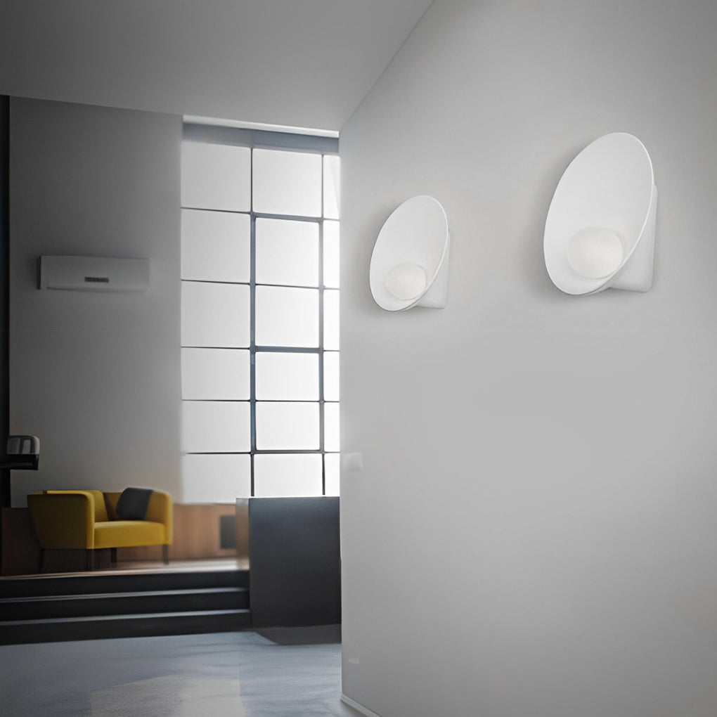 Round Diffused Wall Sconce — White Resin and Glass, G9, 9" Diameter, 3000K / 6000K
