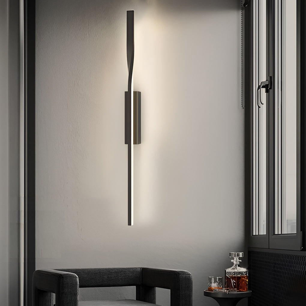 Modern Minimalist Linear Wall Sconce — Black Iron, LED, 10W–19W, 23.6" to 47.2"