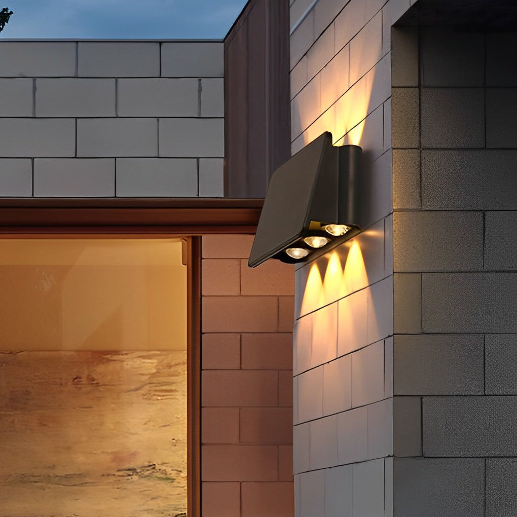 Solar Up/Down Outdoor Wall Washer Light — Black ABS, LED, IP65 Weatherproof, 4W–6W, 3000K